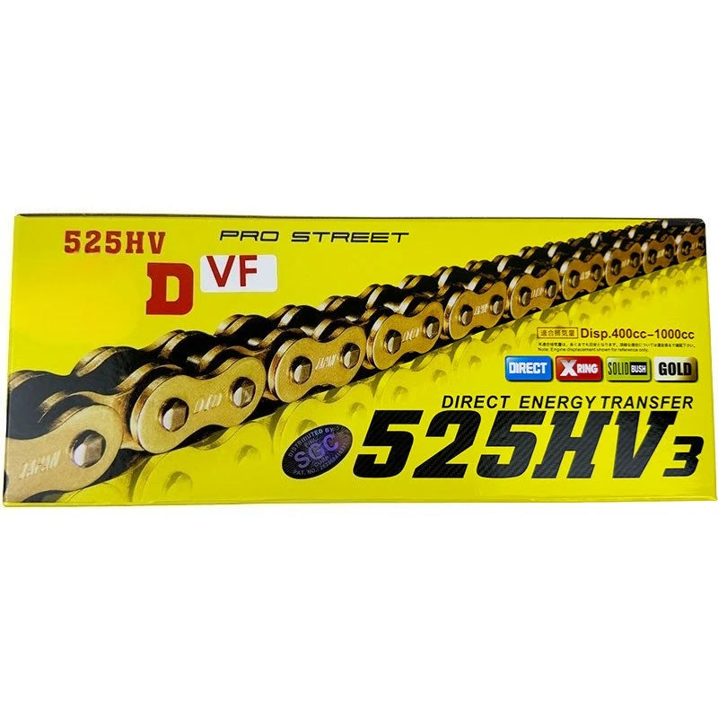 Guld O-Ring Motorcykelkæde – 428H / 520H / 525H / 530H | Forstærket Kæde til Street & Touring Bikes
