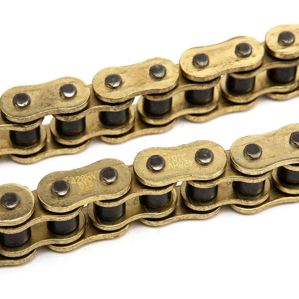 Guld O-Ring Motorcykelkæde – 428H / 520H / 525H / 530H | Forstærket Kæde til Street & Touring Bikes