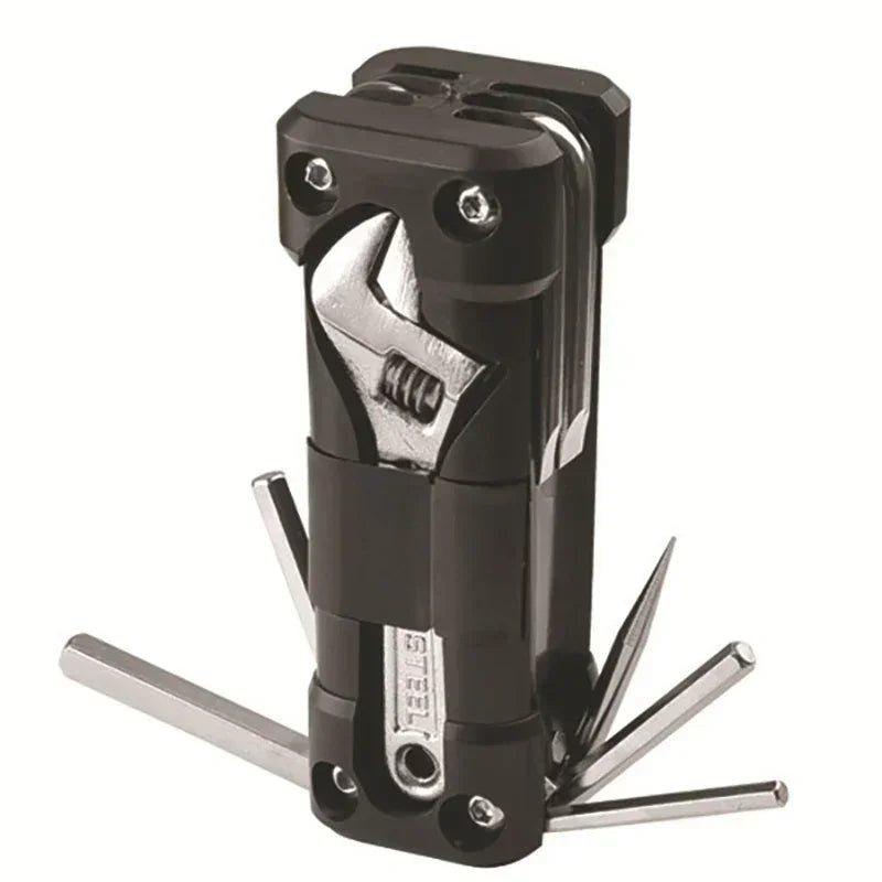 Motorcykel Multiværktøj – 16-i-1 Dæk- & Reparation Kit med Unbrako, Skruetrækker og Topnøglesæt