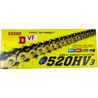 Guld O-Ring Motorcykelkæde – 428H / 520H / 525H / 530H | Forstærket Kæde til Street & Touring Bikes